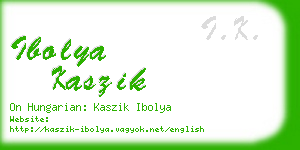 ibolya kaszik business card